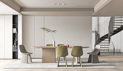 现代别墅餐厅3D模型下载